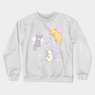 fairy kitties (pink/white/blue) Crewneck Sweatshirt